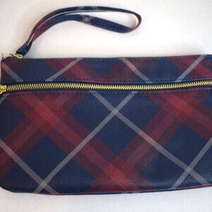 NWT Apt 9. Safe Keeper Plaid RFID Blocking Security Wallet Wristlet Clutch!